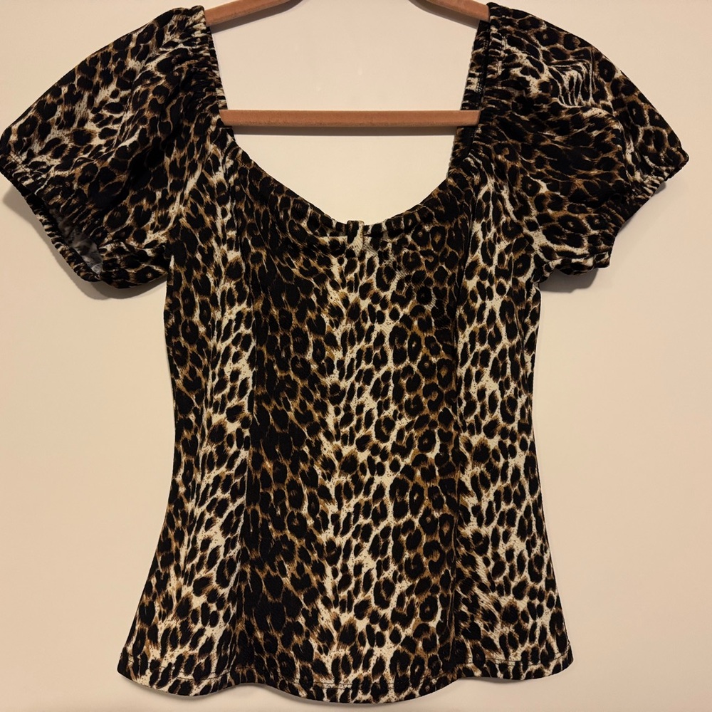 Vixen by Micheline Pitt Leopard Print top size Medium